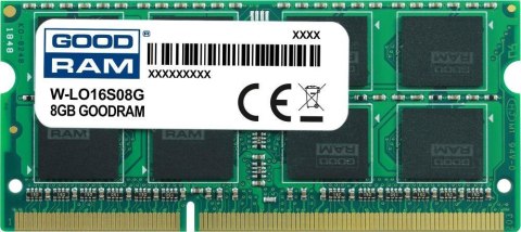 Pamięć SODIMM DDR3 GOODRAM 8GB 1600MHz ded. do LENOVO (W-LO16S08G) Goodram