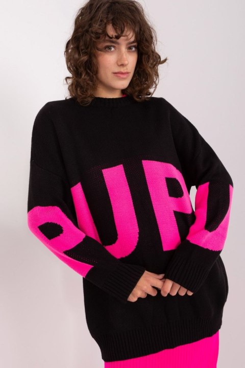 Sweter Damski Model BA-SW-8060.05P Black/Pink - Badu Badu Sweter Damski Model BA-SW-8060.05P Black/Pink - Badu Badu