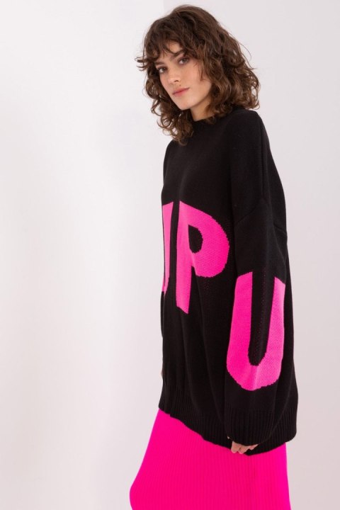 Sweter Damski Model BA-SW-8060.05P Black/Pink - Badu Badu Sweter Damski Model BA-SW-8060.05P Black/Pink - Badu Badu