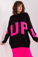 Sweter Damski Model BA-SW-8060.05P Black/Pink - Badu Badu Sweter Damski Model BA-SW-8060.05P Black/Pink - Badu Badu