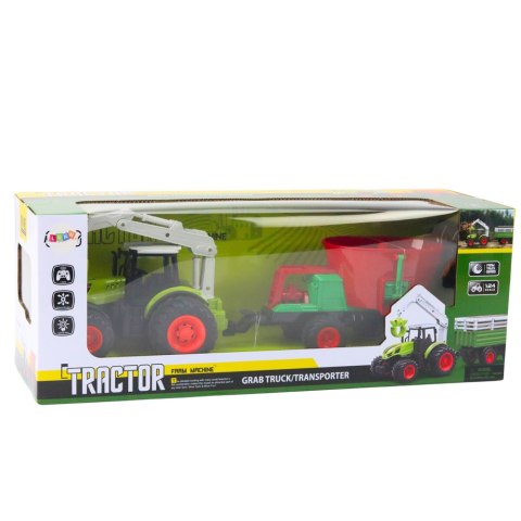 Traktor Rolniczy Z Siewnikiem i Chwytakiem Obrotowym Zdalnie Sterowany 2.4G LEAN Toys