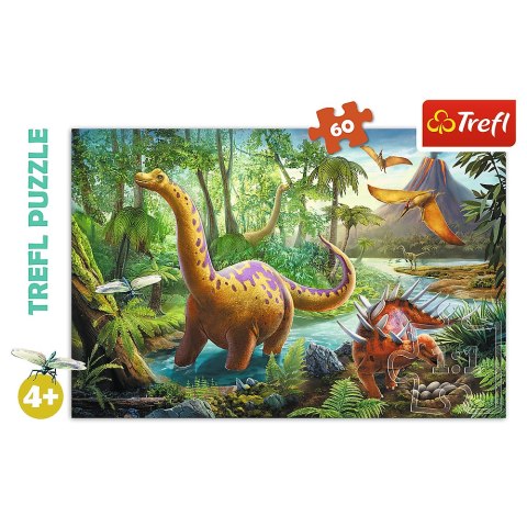 Puzzle - 60 - Wędrówka dinozaurów - Trefl 17319 Trefl Puzzle Puzzle - 60 - Wędrówka dinozaurów - Trefl 17319 Trefl Puzzle