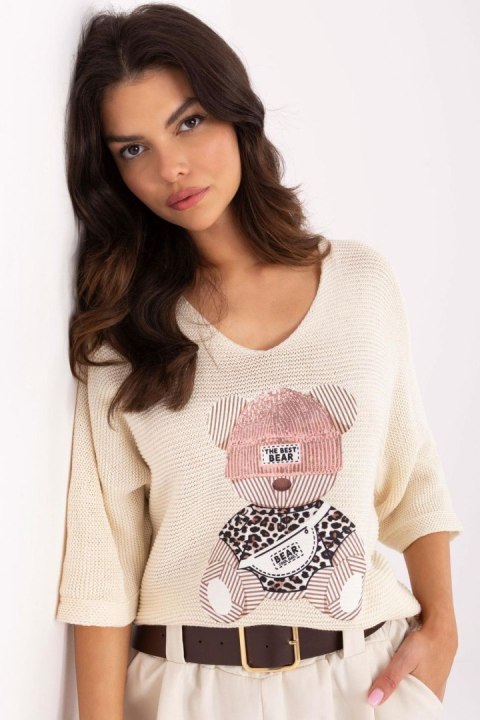 Sweter Damski Model MI-SW-2102.14 Light Beige - Italy Moda Italy Moda