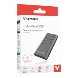 Dysk SSD zewnętrzny Verbatim TurboMetal 2TB USB4 Type-C czarny Verbatim