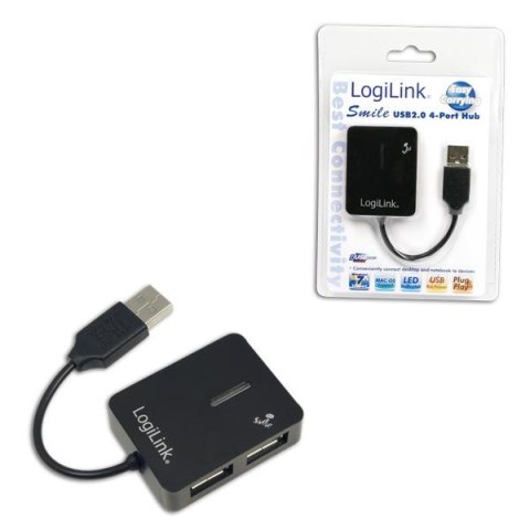 Hub USB LogiLink UA0139 4xUSB 2.0, czarny LogiLink