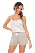 Piżama Damska Model Sandi Top Beige - Donna Donna Piżama Damska Model Sandi Top Beige - Donna Donna