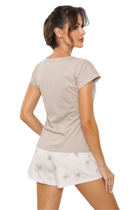Piżama Damska Model Sandi short Beige - Donna Donna