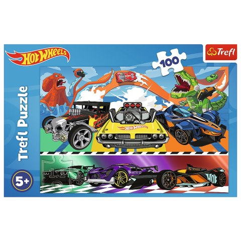 Puzzle - 100 - Pędzące samochody - Hot Wheels - Trefl 16466 Trefl Puzzle Puzzle - 100 - Pędzące samochody - Hot Wheels - Trefl 16466 Trefl Puzzle