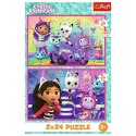 Puzzle - 2x24 - Zabawy z Gabby - Koci Domek Gabi - Trefl 34433 Trefl Puzzle