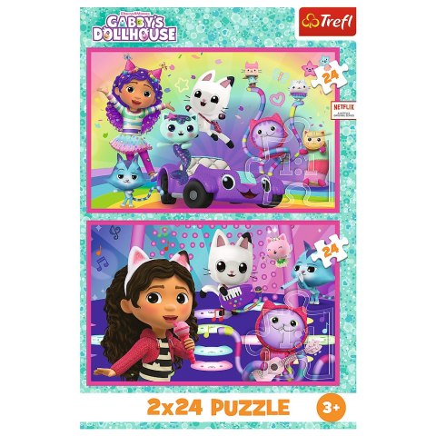 Puzzle - 2x24 - Zabawy z Gabby - Koci Domek Gabi - Trefl 34433 Trefl Puzzle Puzzle - 2x24 - Zabawy z Gabby - Koci Domek Gabi - Trefl 34433 Trefl Puzzle