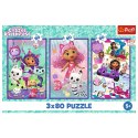 Puzzle - 3x80 - Kolorowe dni Gabby - Koci Domek Gabi - Trefl 34882 Trefl Puzzle