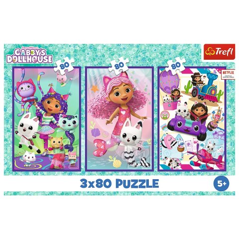 Puzzle - 3x80 - Kolorowe dni Gabby - Koci Domek Gabi - Trefl 34882 Trefl Puzzle Puzzle - 3x80 - Kolorowe dni Gabby - Koci Domek Gabi - Trefl 34882 Trefl Puzzle