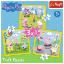 Puzzle - 3w1 (20, 36, 50) - Wesoły dzień Peppy - Świnka Peppa - Trefl 34849 Trefl Puzzle