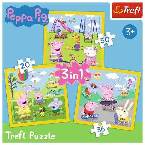 Puzzle - 3w1 (20, 36, 50) - Wesoły dzień Peppy - Świnka Peppa - Trefl 34849 Trefl Puzzle Puzzle - 3w1 (20, 36, 50) - Wesoły dzień Peppy - Świnka Peppa - Trefl 34849 Trefl Puzzle