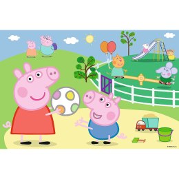 Puzzle - 60 - Zabawy w gronie przyjaciół - Świnka Peppa - Trefl 17356 Trefl Puzzle