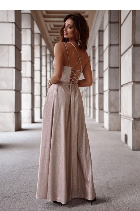 Sukienka Model Valeria Lux 001171. Gold - With You With You Sukienka Model Valeria Lux 001171. Gold - With You With You