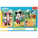 Puzzle - 3x50 - Myszki na wakacjach - Disney - Trefl 34881 Trefl Puzzle