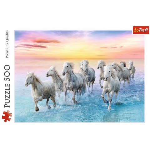 Puzzle - 500 - Białe konie w galopie - Trefl 37289 Trefl Puzzle Puzzle - 500 - Białe konie w galopie - Trefl 37289 Trefl Puzzle