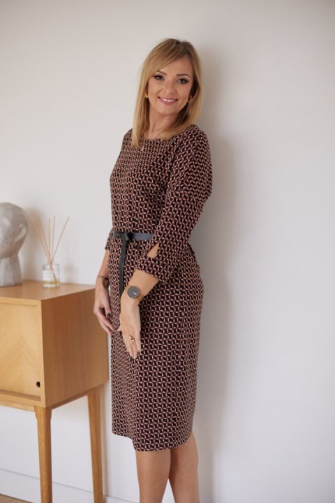 Sukienka Model M376/N Bordo/Black/Cube - La Aurora La Aurora Sukienka Model M376/N Bordo/Black/Cube - La Aurora La Aurora