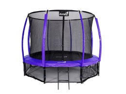 Trampolina Ogrodowa Jumpi 374cm/12FT Maxy Comfort Plus Fioletowa Z Wewnętrzną Siatką Jumpi