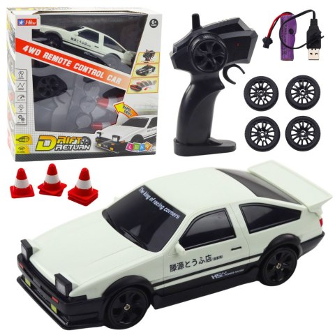 Auto Sportowe Do Driftu Wymienne Koła Zdalnie Sterowany RC 4WD Biały LEAN Toys Auto Sportowe Do Driftu Wymienne Koła Zdalnie Sterowany RC 4WD Biały LEAN Toys
