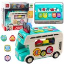 Interaktywny Autobus Edukacyjny Sorter Światła Dźwięki Turkusowy LEAN Toys