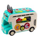 Interaktywny Autobus Edukacyjny Sorter Światła Dźwięki Turkusowy LEAN Toys