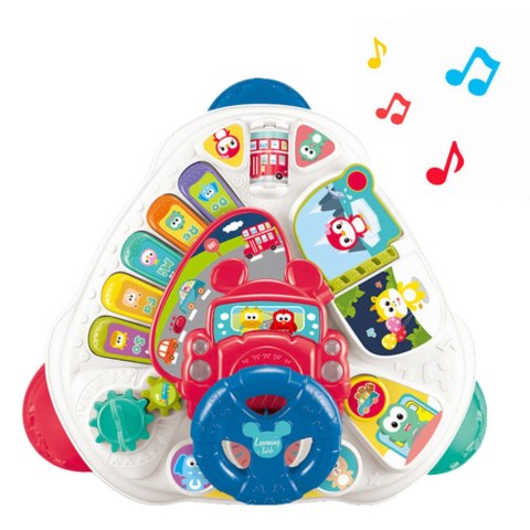 Interaktywny Stolik Edukacyjny Z Kierownicą Trójkątny Kolorowy LEAN Toys Interaktywny Stolik Edukacyjny Z Kierownicą Trójkątny Kolorowy LEAN Toys