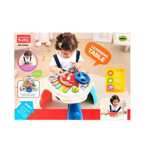 Interaktywny Stolik Edukacyjny Z Kierownicą Trójkątny Kolorowy LEAN Toys Interaktywny Stolik Edukacyjny Z Kierownicą Trójkątny Kolorowy LEAN Toys