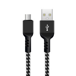 Kabel USB 2.0 Maclean MCE483 USB A - micro USB B Fast Charge 5V/2,4A Czarno-biały 2m Maclean