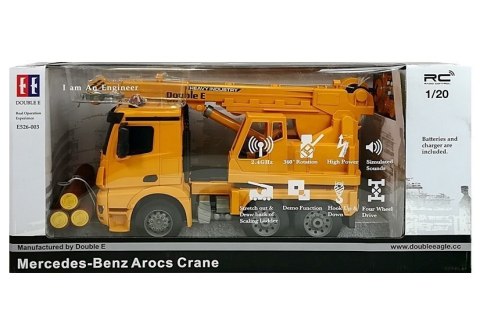 Dźwig Mercedes-Benz Arocs Zdalnie Sterowany Pilot 2.4G z Drewnem Double E Dźwig Mercedes-Benz Arocs Zdalnie Sterowany Pilot 2.4G z Drewnem Double E
