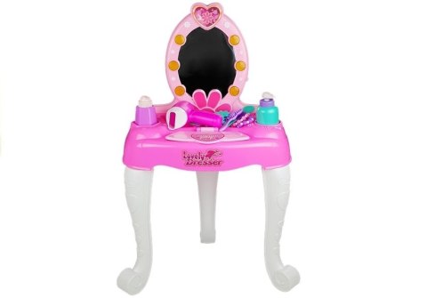 Różowa Toaletka z Krzesłem dla Małej Modelki LEAN Toys