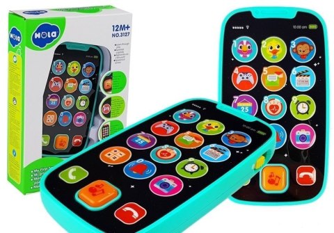 Smartfon Telefon Dotykowy Interaktywny Dla Malucha Na Baterie z Dźwiękiem LEAN Toys Smartfon Telefon Dotykowy Interaktywny Dla Malucha Na Baterie z Dźwiękiem LEAN Toys