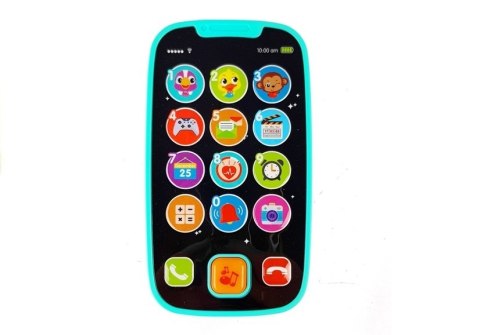 Smartfon Telefon Dotykowy Interaktywny Dla Malucha Na Baterie z Dźwiękiem LEAN Toys Smartfon Telefon Dotykowy Interaktywny Dla Malucha Na Baterie z Dźwiękiem LEAN Toys