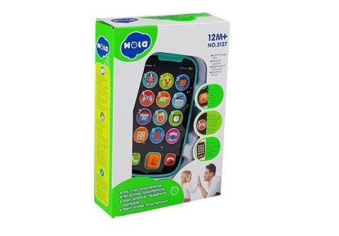Smartfon Telefon Dotykowy Interaktywny Dla Malucha Na Baterie z Dźwiękiem LEAN Toys Smartfon Telefon Dotykowy Interaktywny Dla Malucha Na Baterie z Dźwiękiem LEAN Toys