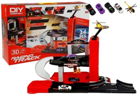 Tor Samochodowy z Lotniskiem Winda Metalowe Auta LEAN Toys