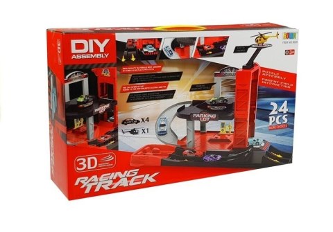 Tor Samochodowy z Lotniskiem Winda Metalowe Auta LEAN Toys