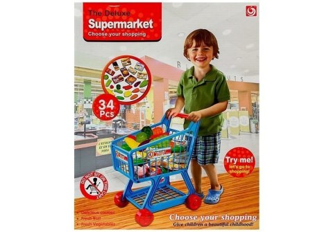Wózek Marketowy 34 Elementy Dziecięcy na Zakupy LEAN Toys Wózek Marketowy 34 Elementy Dziecięcy na Zakupy LEAN Toys