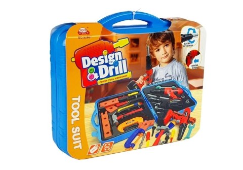 Zestaw Narzędzi w Walizce Wiertarka Młotek Nożyk LEAN Toys Zestaw Narzędzi w Walizce Wiertarka Młotek Nożyk LEAN Toys