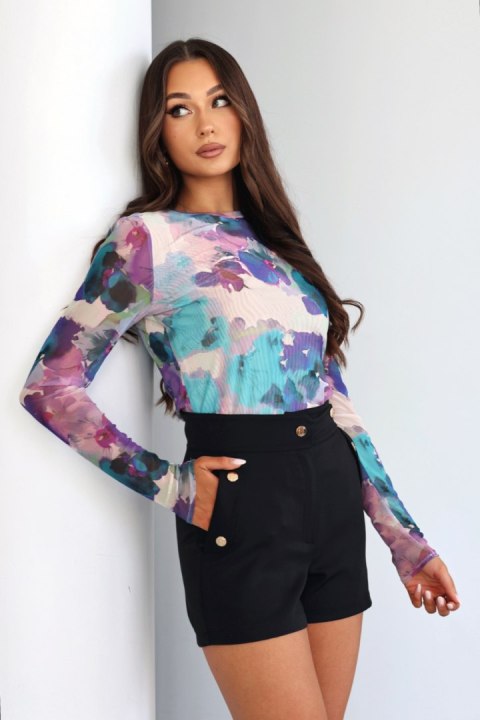 Bluzka Model Blake 196214571 Watercolor/Flowers/Purple - LaBalancia LaBalancia