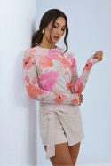 Bluzka Model Blake 200120201 Watercolor/Flowers/Orange/Pink - LaBalancia LaBalancia