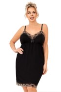 Koszulka nocna Koszula Nocna Model Hana II Plus Size Black - Donna Donna