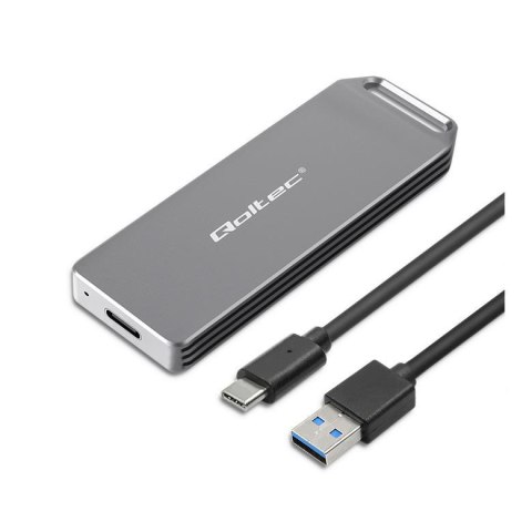 Obudowa/kieszeń Qoltec mini na dysk M.2 SSD | NVMe | PCIe | USB 3.1 | Super speed 10Gb/s | 2TB | Srebrna Qoltec