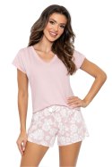 Piżama Damska Model Rosalia Short Powder Pink - Donna Donna
