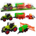 Zestaw Traktor Rolniczy Farmerski Cysterna Zgrabiarka LEAN Toys