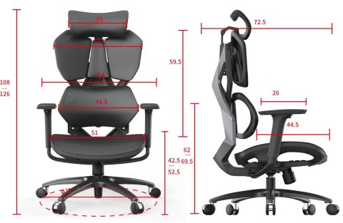 Fotel ergonomiczny gamingowy Angel Furia Black ANGEL Fotel ergonomiczny gamingowy Angel Furia Black ANGEL