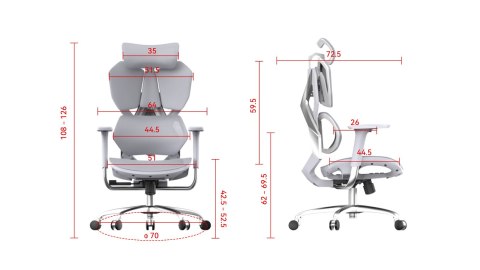 Fotel ergonomiczny gamingowy Angel Furia Grey ANGEL Fotel ergonomiczny gamingowy Angel Furia Grey ANGEL