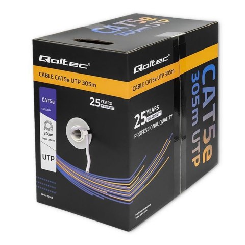 Kabel sieciowy Qoltec skrętka UTP | CAT5E | 305m | PVC szary Qoltec Kabel sieciowy Qoltec skrętka UTP | CAT5E | 305m | PVC szary Qoltec