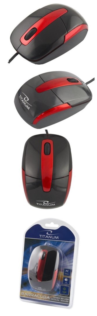 Mysz przewodowa Titanum 3D BARRACUDA TM108K optyczna czarno-czerwona Titanum Mysz przewodowa Titanum 3D BARRACUDA TM108K optyczna czarno-czerwona Titanum