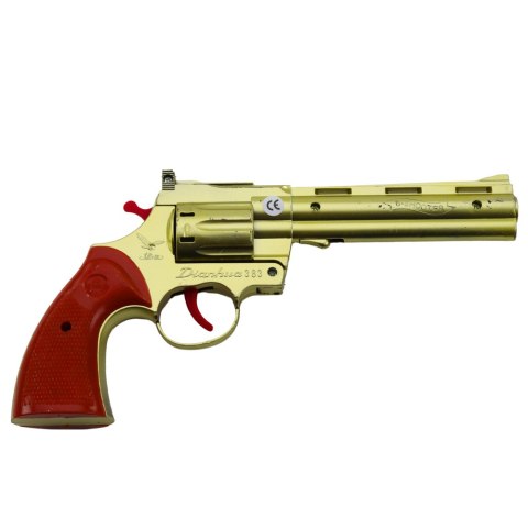 Rewolwer Na Kapiszony Pistolet Rekwizyt Dźwięk Strzału Złoty LEAN TOYS Rewolwer Na Kapiszony Pistolet Rekwizyt Dźwięk Strzału Złoty LEAN TOYS